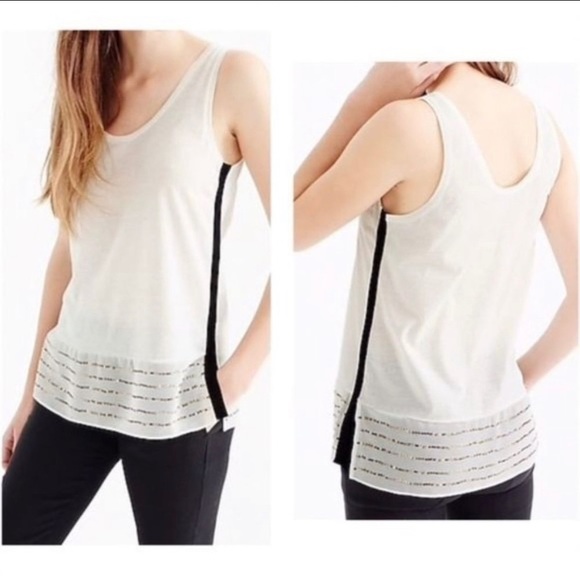 J. Crew Tops - JCrew Embellished Hem Tank
